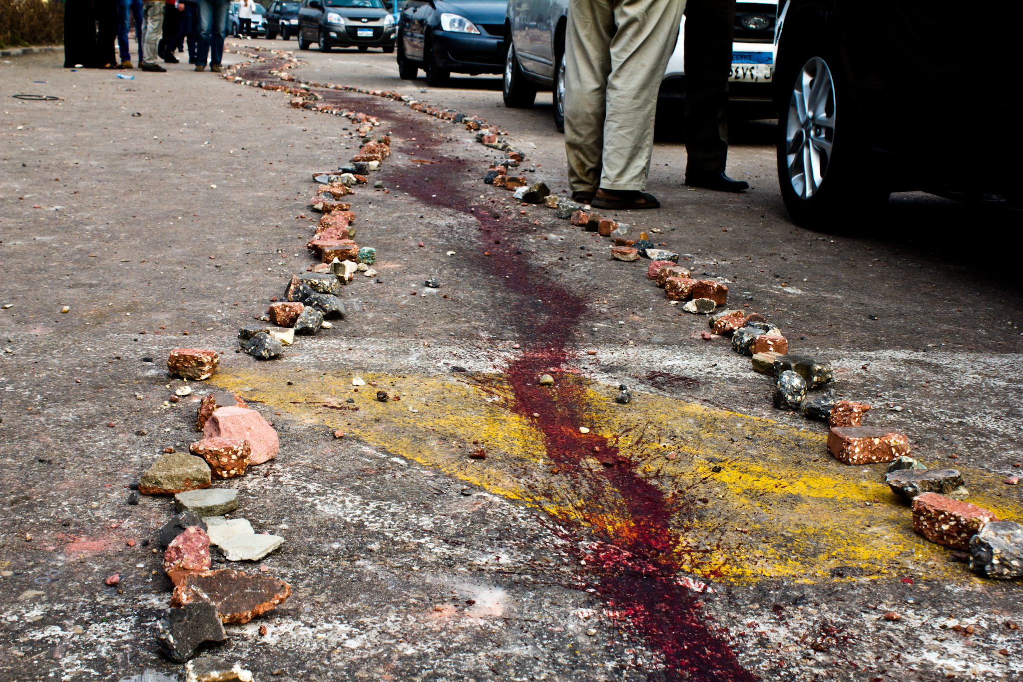 Blood Trail in Crime-Scene Tahrir